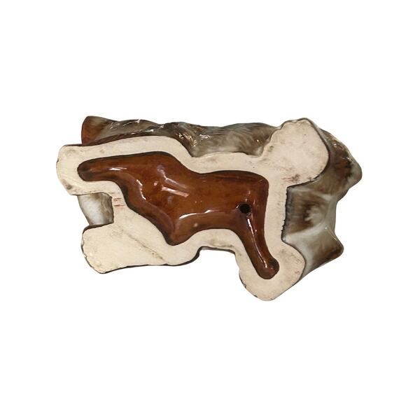 Vintage Cat Kitty Ceramic Cute Orange Tabby Cat w/ Yellow Stripes Figurine - Picture 5 of 5